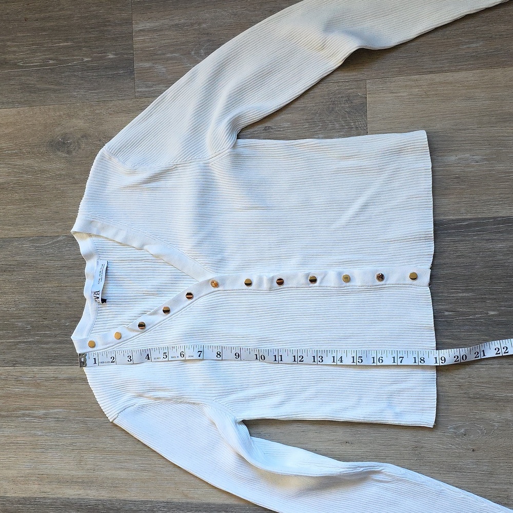 Zara White Ribbed Top - Picture 7 of 15